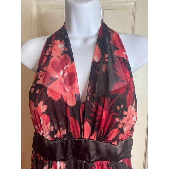 Speechless halter dress size Large floral pink and brown in color - Picture 2 of 6